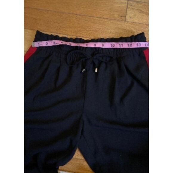 Zara Basic women's red side striped black elastic waist casual pants size medium - Picture 7 of 9